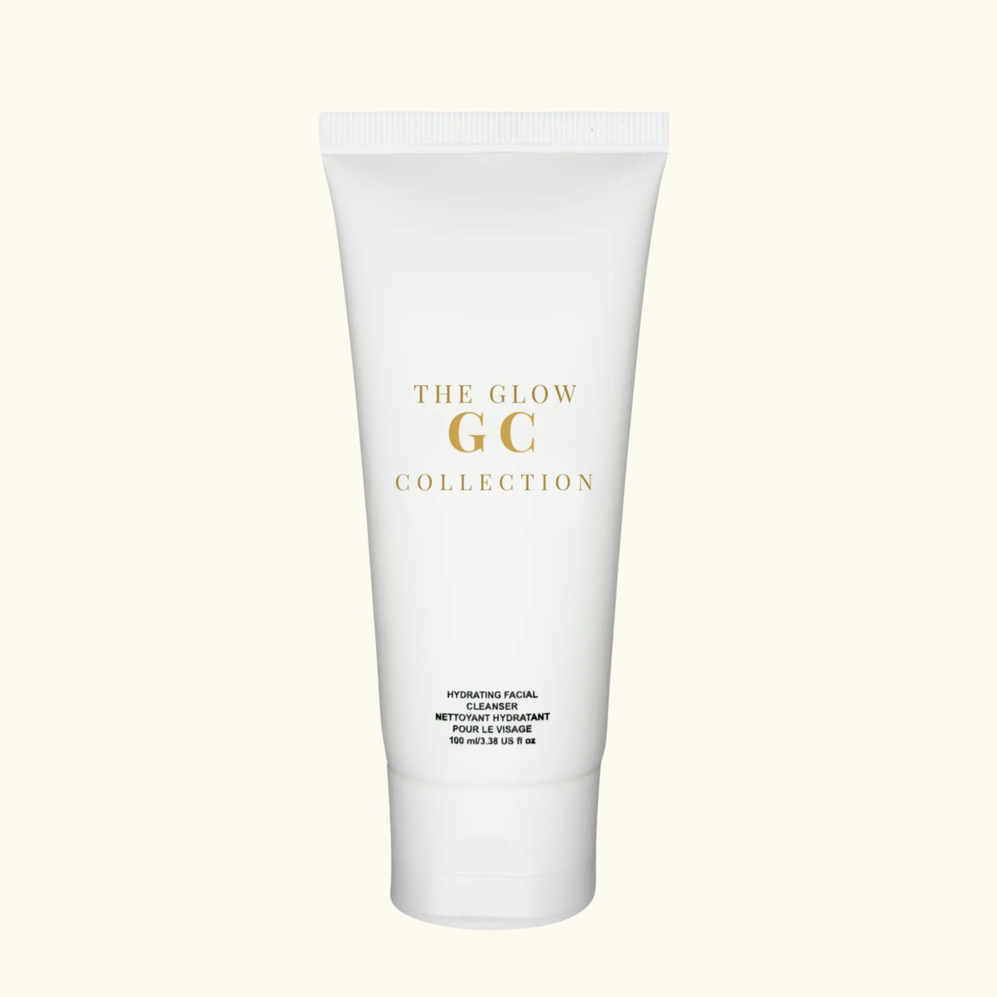 Tube of 'The Glow GC Collection' facial cleanser on a white background